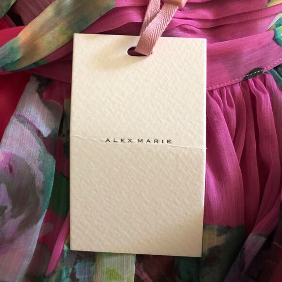 Alex Marie Nina Halter Pink Lily Vibrant Floral Sleeveless Dress Womens Sz 6 NWT - Picture 15 of 16